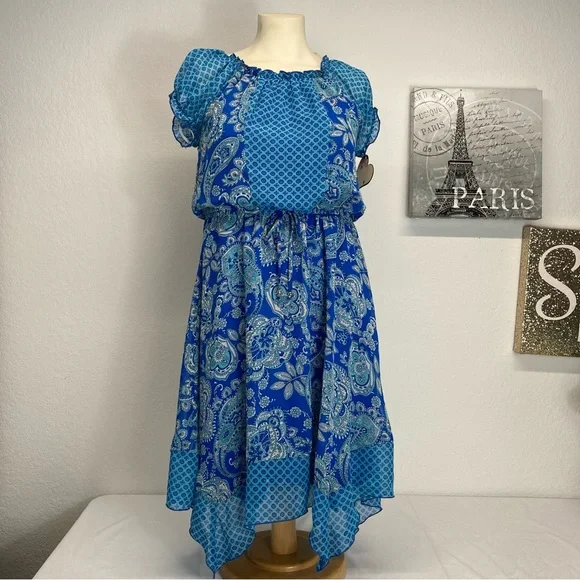 Speechless | Blue Sun Dress size 16 paisley print - Picture 12 of 13